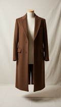 Walnut Brown Tailored Wool Coat