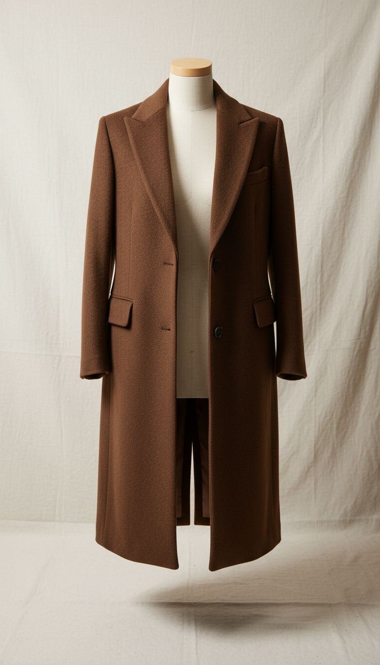 Walnut Brown Tailored Wool Coat